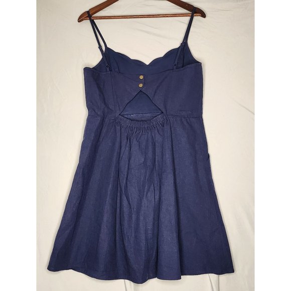 Womens Market & Spruce Chrissie Cami‎ A-line Linen & Cotton Blend Dress Sz Large - Picture 2 of 9